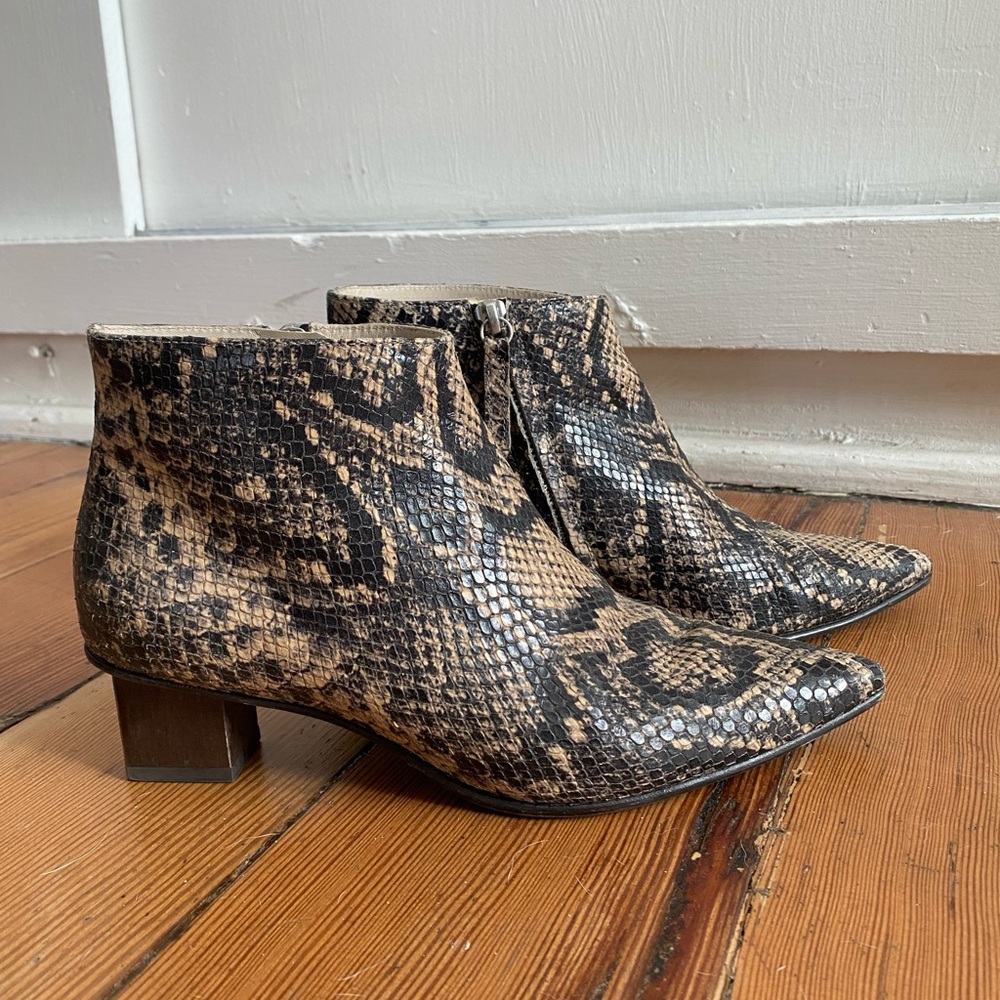 Freda Salvador Fia Snake Skin Booties